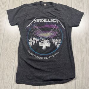 Metallica Master of Puppets TShirt Women’s Small Black Faded Bay Island Tag
